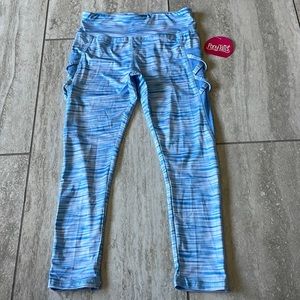 Ponytails blue leggings,6X,2 mesh pockets